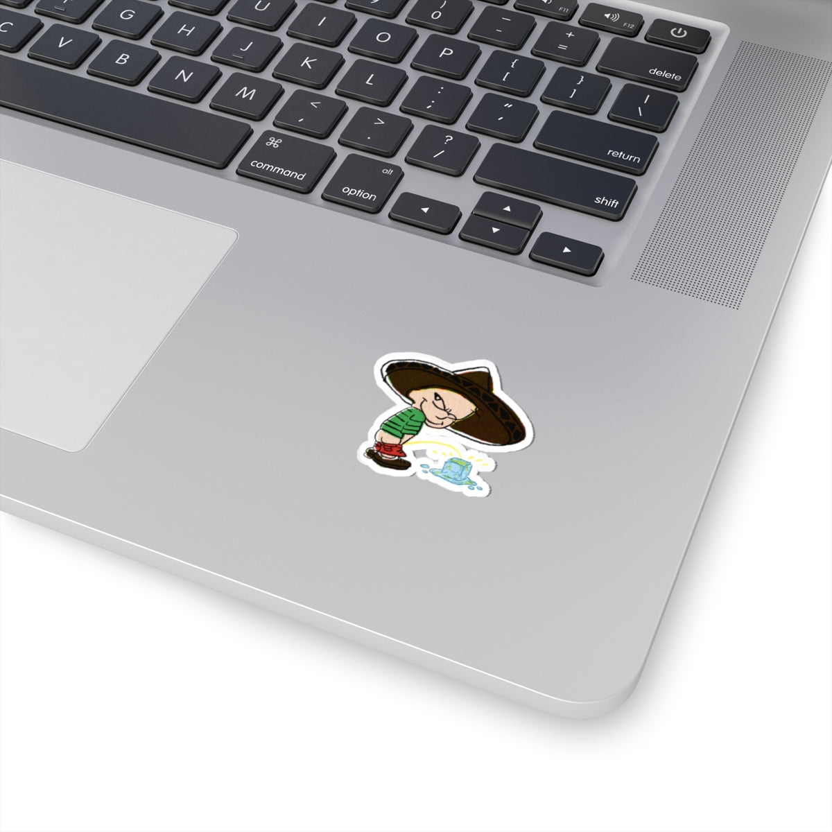 Stickers Kid Peeing on Ice with Sombrero Hat