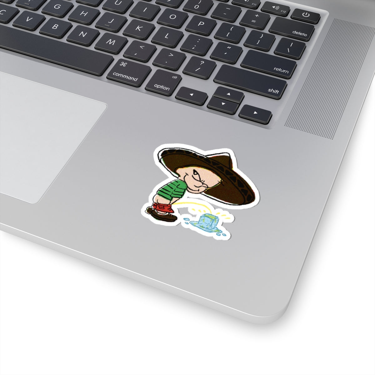 Stickers Kid Peeing on Ice with Sombrero Hat