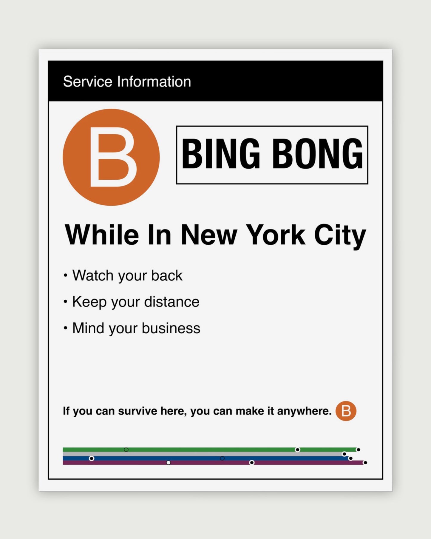 Poster Prints - MTA NYC Parody Design
